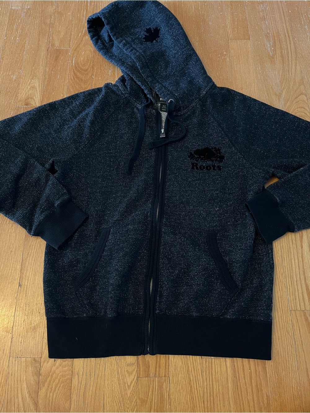 Roots Men's Black Heather Zip Hoodie